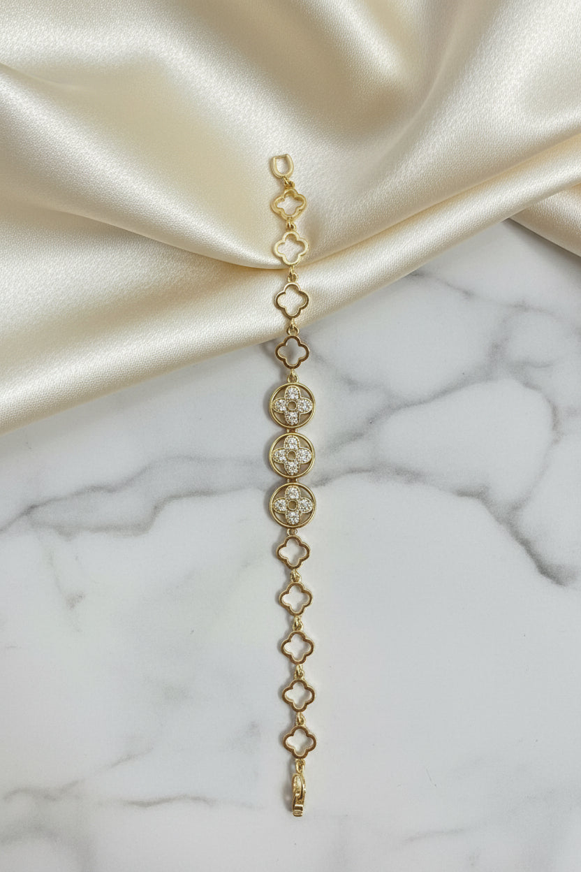 14K FOUR-LEAF CLOVER CHAIN BRACELET RQ268