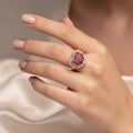 14K HEART-SHAPED WITH RED GEMSTONES RING X001117902
