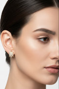 14K TURTLE SHELL WITH CLEAR CRYSTALS EARRINGS X001078226