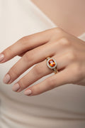 14K OVAL-CUT ORANGE GEMSTONE RING YW-01620012