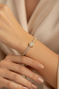 14K FOUR-LEAF CLOVER WITH ENCRUSTED STONES RQ282