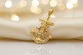 14K ANCHOR WITH CROSS AND VIRGIN DESIGN PENDANT DC-87520140