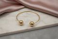 DOUBLE BALL SHAPE CUFF BANGLE BRACELET CH-08660001