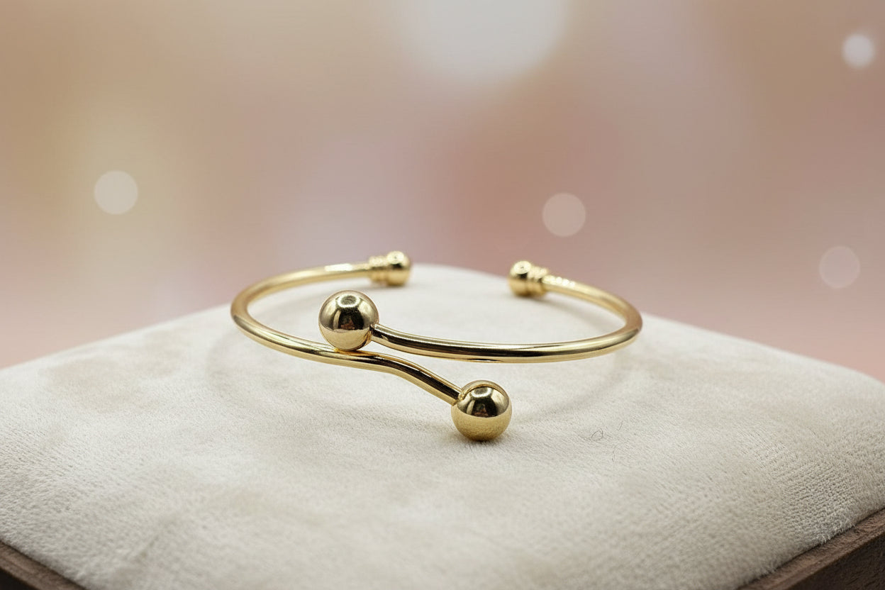 14K TORC-STYLE OPEN BANGLE BRACELET