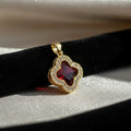 14K RED FOUR-LEAF CLOVER PENDANT