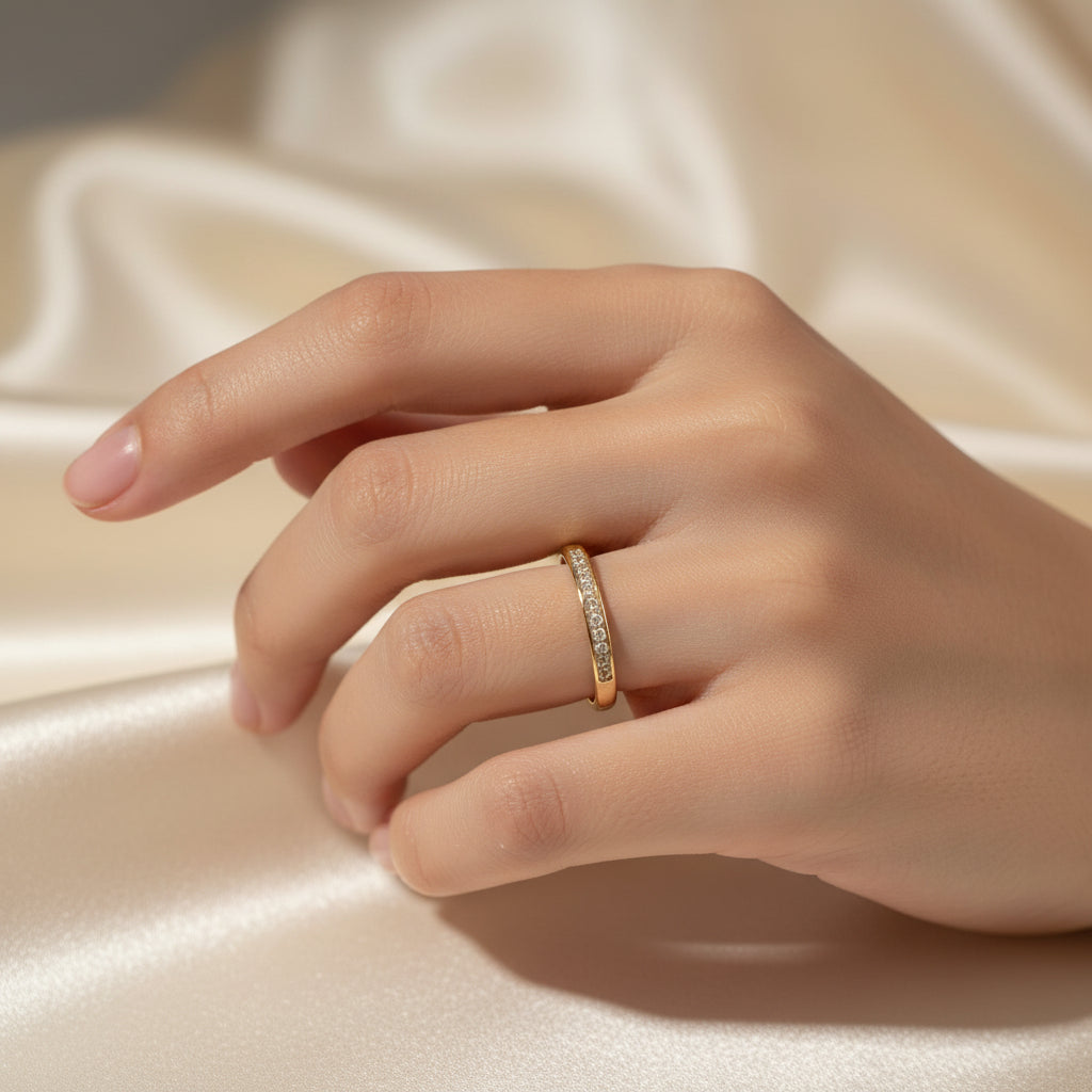 14K CHANNE-SET ETERNITY BAND RING X001216304
