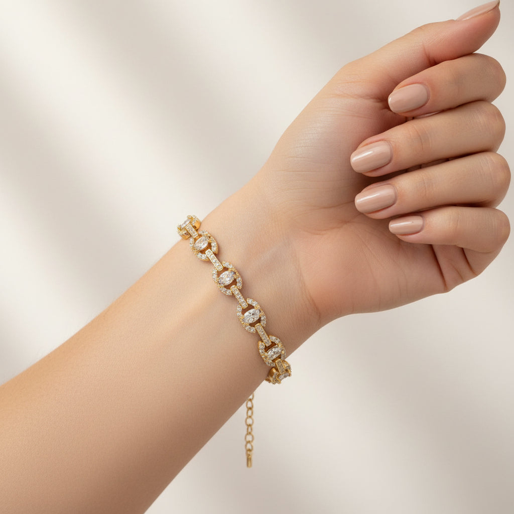 14K  PUFFED MARINER BRACELET RQ287