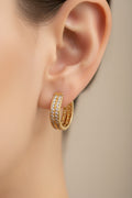 14K HOOP CUBIC ZIRCONIA EARRING RQ289