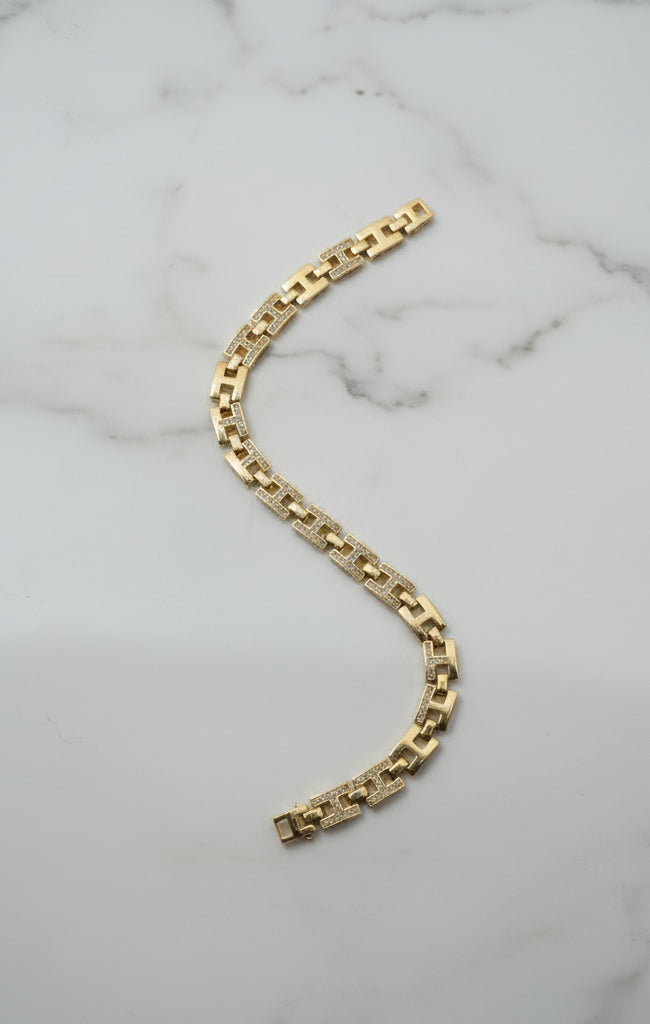 14K RECTANGULAR LINKS BRACELET  RQ292