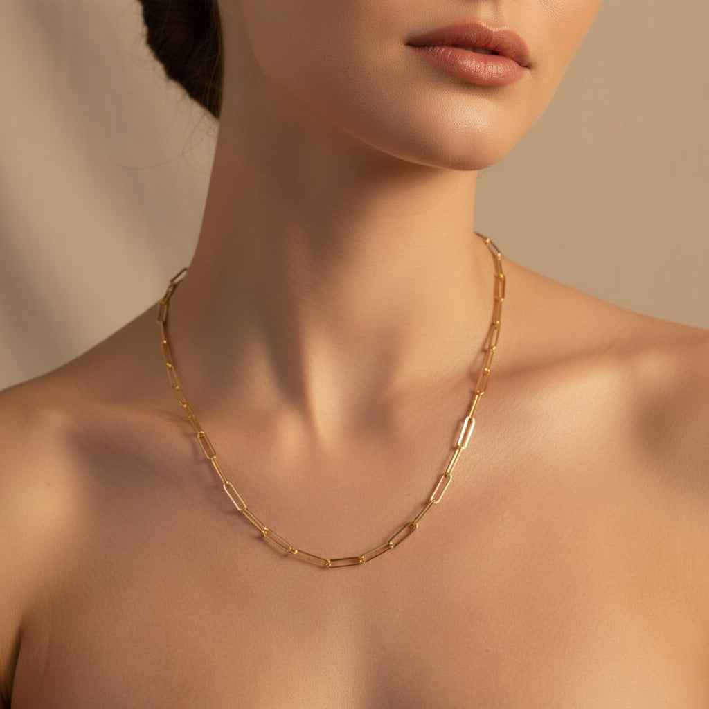 14K PAPERCLIP LINKS NECKLACE 2.7N-45CM LCC-3975006X