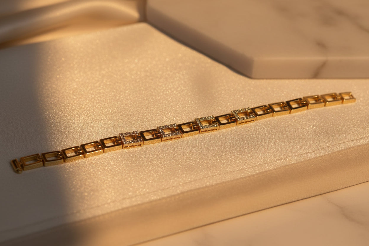 14K GEOMETRIC LINK NECKLACE RQ317