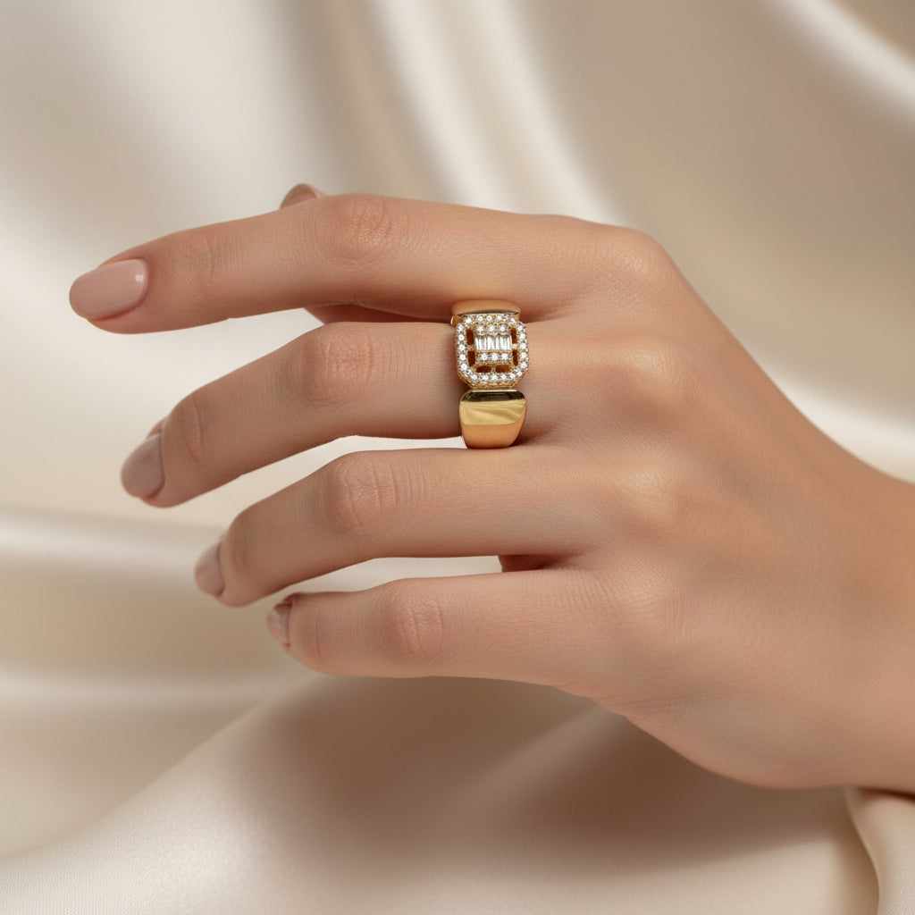 14K RECTANGULAR SHAPED CENTER ELEMENT RING X001144532