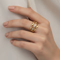 14K CLEAR RIBBON-STYLE COCKTAIL RING X000763237