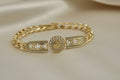 14K CC LOGO BORDERED BY SUNSET CLEAR BRACELET RQ323
