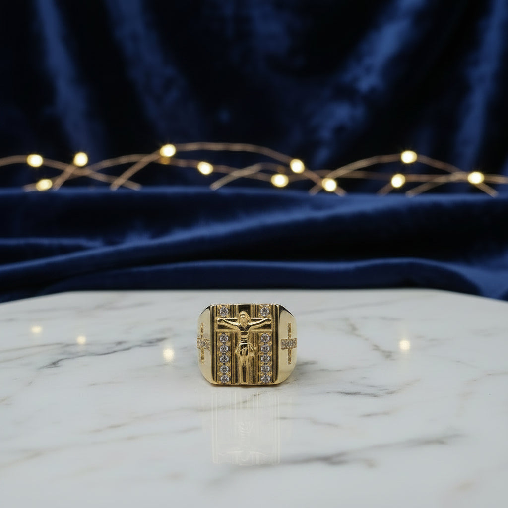 14K JESUS CRUCIFIX RING GJ-37740001