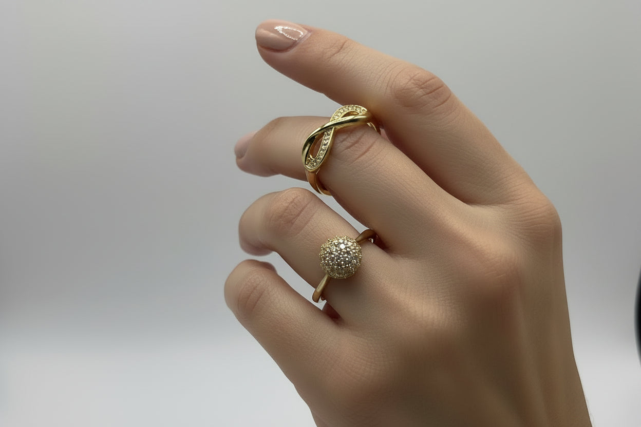 14K SET CROSSOVER INFINITY STYLE RING X000022303