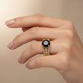 14K ROUND-CUT DARK GEMSTONE RING X001215649