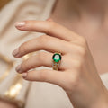 14K ROUND-CUT GREEN GEMSTONE RING X001215648