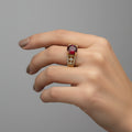 14K ROUND-CUT RUBY GEMSTONE RING X001215652