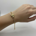 14K LEOPARD HEAD CHARM BRACELET RQ330