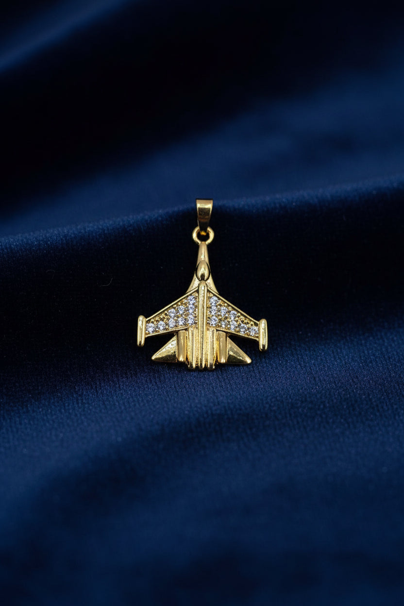 14K FIGHTER JET CHARM PENDANT