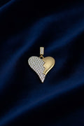 14K TWO TONE BROKEN HEART PENDANT