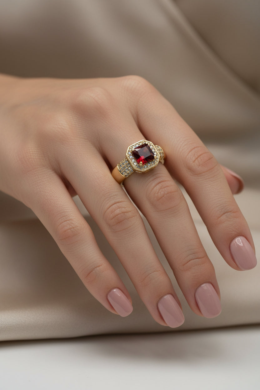 14K  RED GEMSTONE RING X001191695