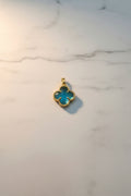 14K   BLUE-GEMSTONE CLOVER PENDANT