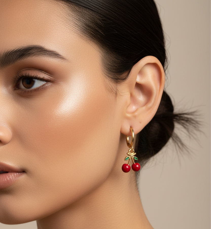 14K CHERRY DANGLE STYLE EARRING T001128448