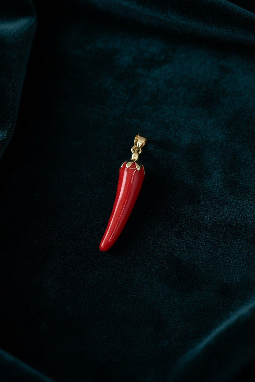 14K RED CHILLI PENDANT