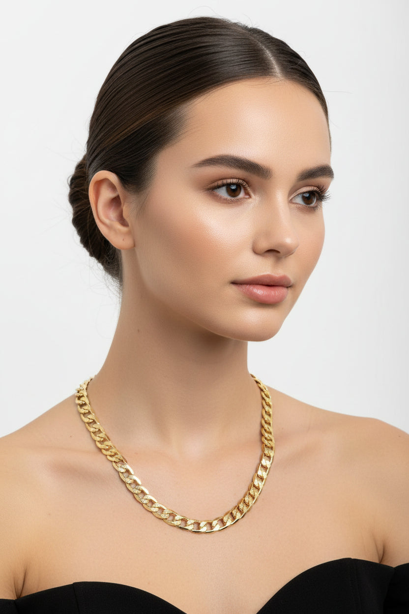 14K CUBAN LINK NECKLACE 8.2N-60CM LCC-39050010