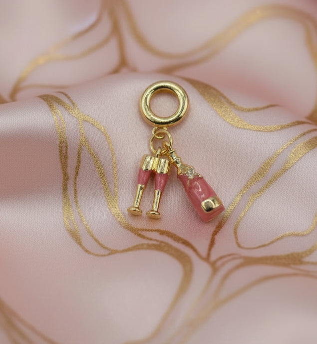 14K PINK CHAMPAGNE PENDANT SET
