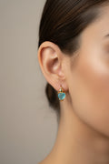 14K TURQUOISE HEART HOOP EARRING SS451G