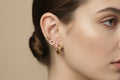 14K THREE SET CC LOGO INSPI EARRINGS MR973A