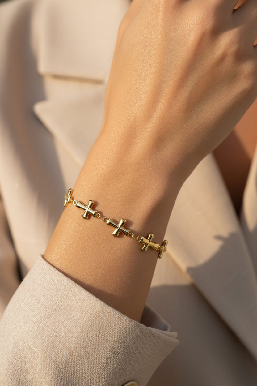 14K CROSS LINK BRACELET TH-05830002