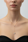 14K Y-SHAPED NECKLACE WITH CLEAR STONES GF-06800009