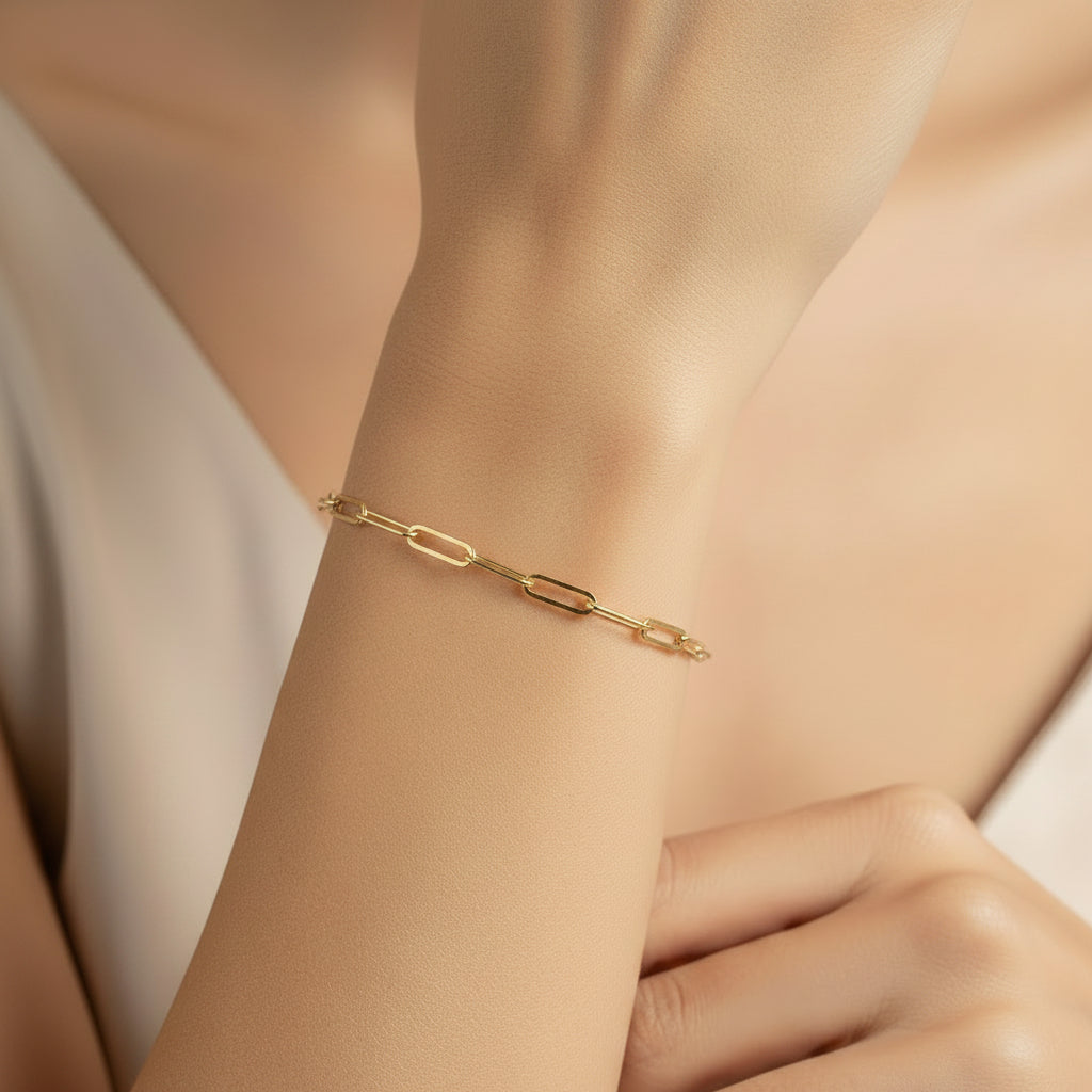 14K 3.8N PAPERCLIP LINK BRACELET 3.8N-19CM LCC-39760006