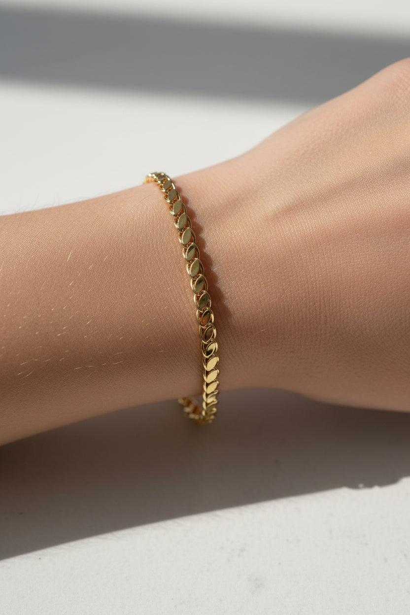 14K LEAF-LINK DESIGN BRACELET LCC-41820015
