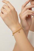14K CUBAN LINK WITH BELL CHARMS BRACELET CS-07240002