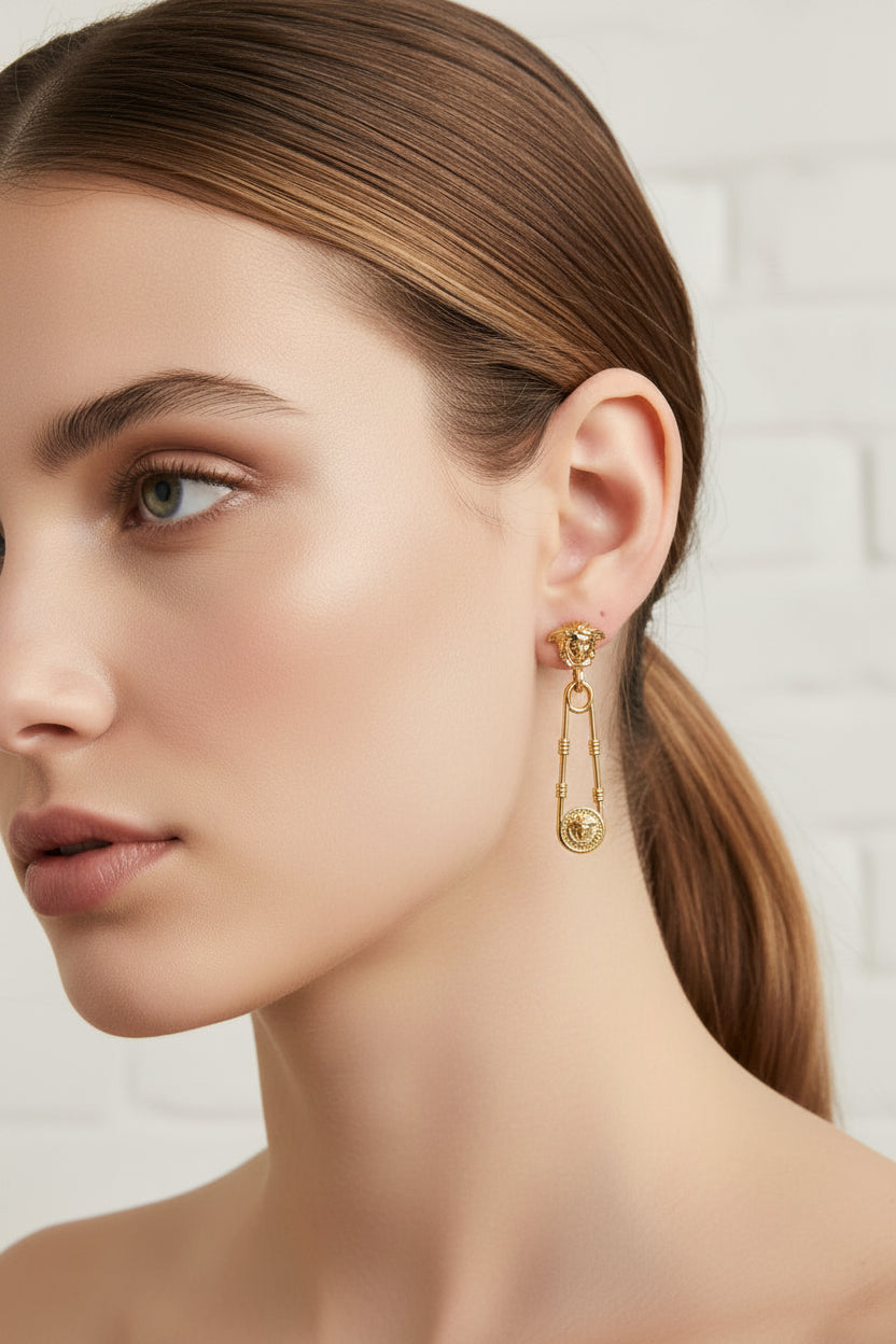 14K VERSACE INSPI PIN EARRING SXSH50A