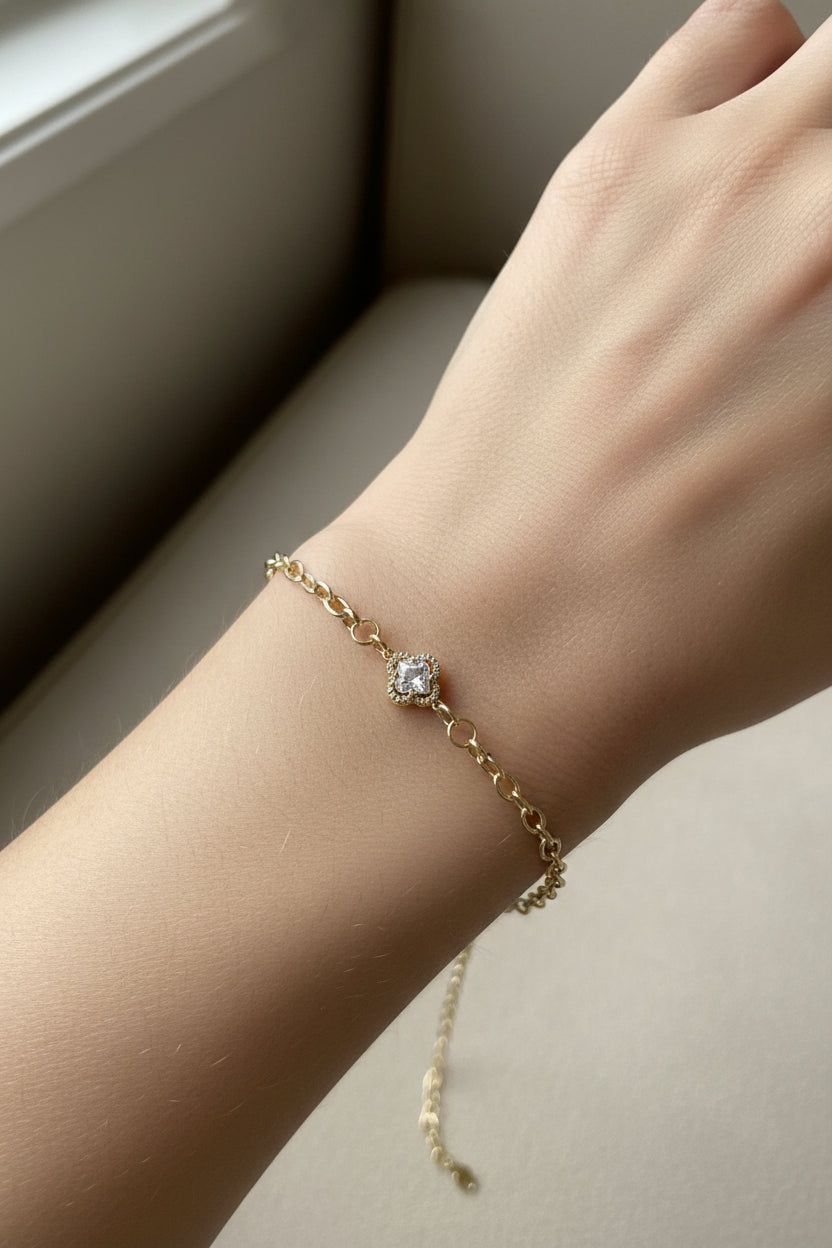14K STATION STYLE CHAIN BRACELET OS-10450001