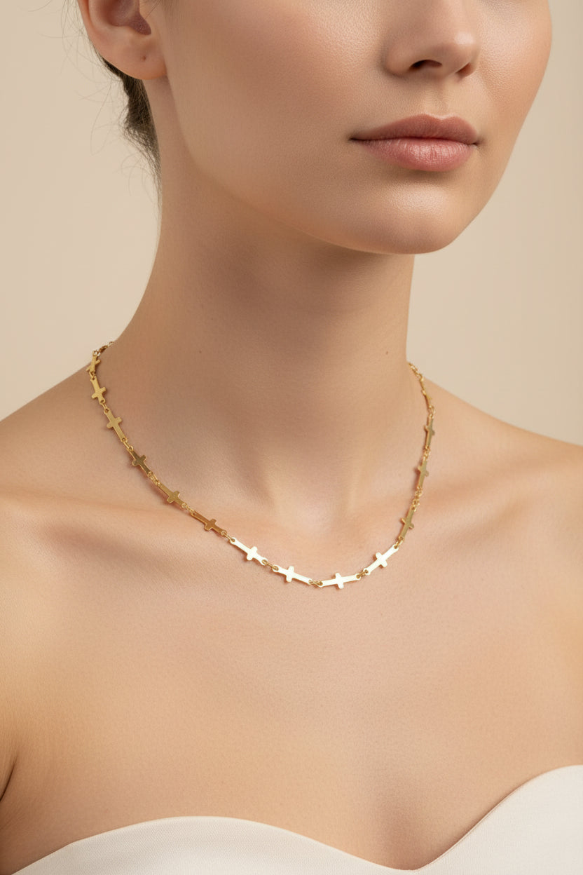 14K CROSS LINK NECKLACE 45CM TH-00360042