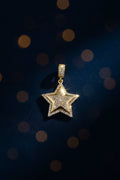 14K CZ FIVE-POINTED STAR CHARM PENDANT
