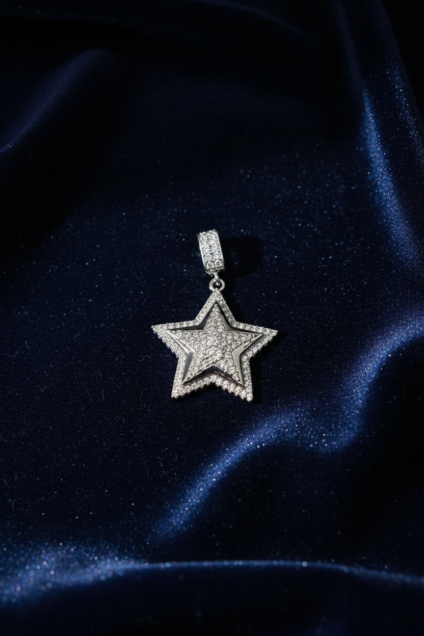 WHG CZ FIVE-POINTED STAR CHARM PENDANT