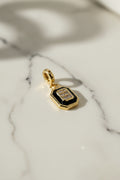 14K CZ GEOMETRIC OCTAGONAL DESIGN PENDANT