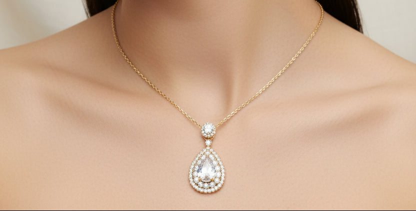 14K TEARDROP- SHAPED PENDANT