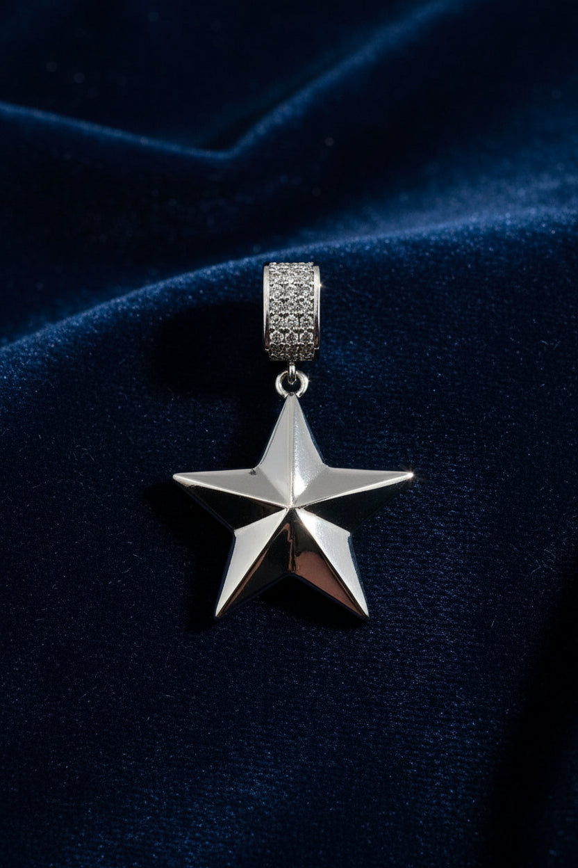 14K 3D NAUTICAL STAR PENDANT