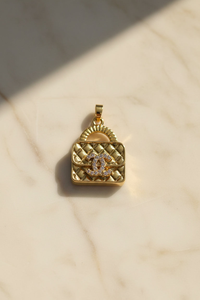 14K CC LOGO PURSE PENDANT