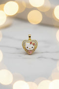 14K HELLO KITTY HEART-SHAPED PENDANT