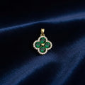 14K CZ GREEN CLOVER PENDANT
